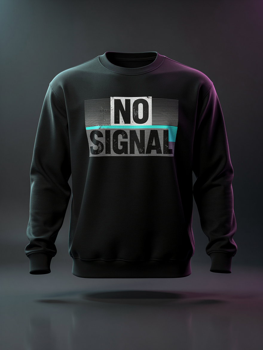 Sweatshirt preta com tipografia brutalista empilhada